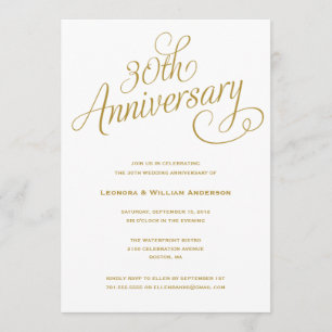 INVITATIONS d'ANNIVERSAIRE de MARIAGE de 30èmes