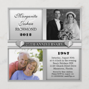 invitations d'anniversaire de mariage élégantes et