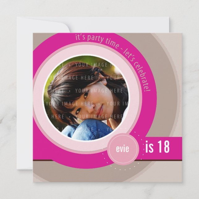 INVITATIONS D'ANNIVERSAIRE DE PHOTO : : 6SQ (Devant)