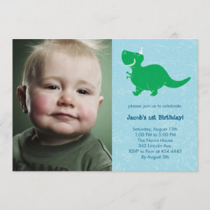 Invitations d'anniversaire de photo de dinosaure