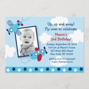 Invitations d'anniversaire de photo de garçon