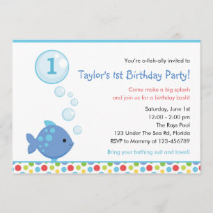 Invitations d'anniversaire de poisson (garçons) av