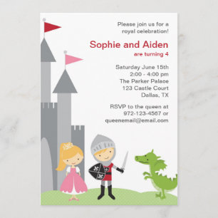 Invitations d'anniversaire de princesse et de chev