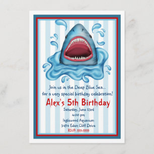Invitations d'anniversaire de requins