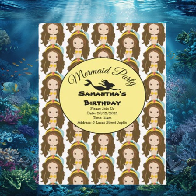 Invitations d'anniversaire de Sirène Enchantant (Are you ready to dive into an unforgettable birthday celebration for your little one? )