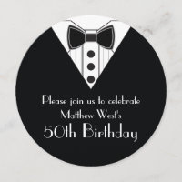 Invitations d'anniversaire de smoking de cravate