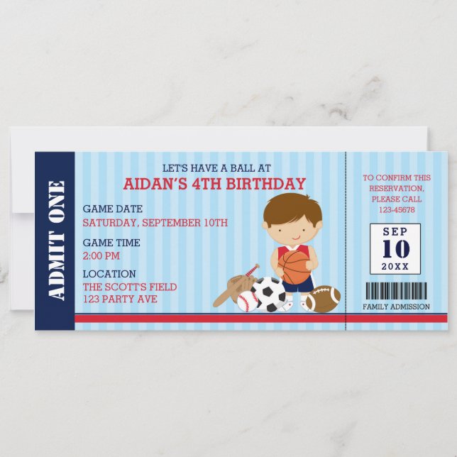 Invitations d'anniversaire de sport (Baby shower d (Devant)