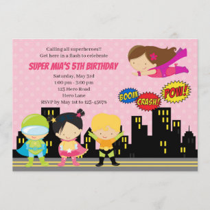 Invitations d'anniversaire de super héros