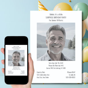 Invitations d'anniversaire de surprise minimale nu