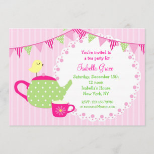 Invitations d'anniversaire de thé