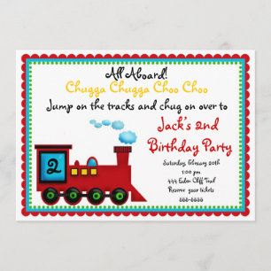 Invitations d'anniversaire de train