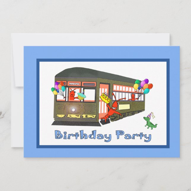 Invitations d'anniversaire de tramway de la (Devant)