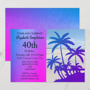Invitations d'anniversaire d'été tropicales
