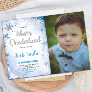 Invitations d'anniversaire d'hiver Photo d'argent 
