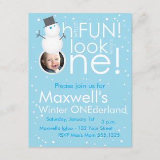 Invitations d'anniversaire d'ONEderland d'hiver de