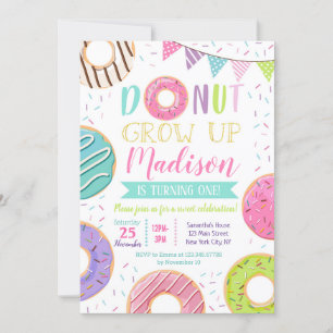 Invitations d'anniversaire Donut First Birthday