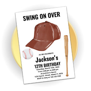 Invitations d'anniversaire du baseball Brown