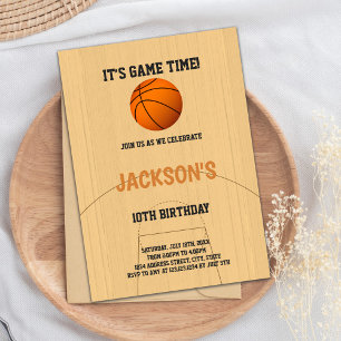 Invitations d'anniversaire du basket-ball Brown