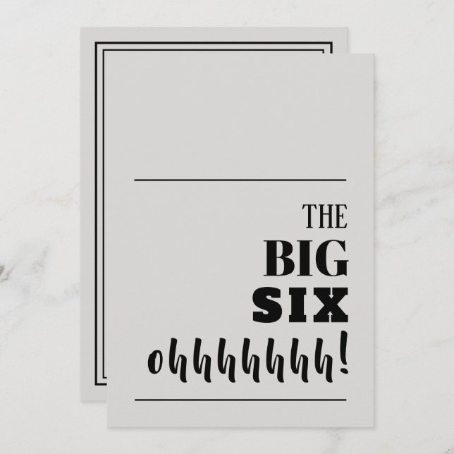 Invitations d'anniversaire du BIG 60 (Devant / Derrière)