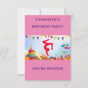 Invitations d'anniversaire "GYMNASTICS" pour les f