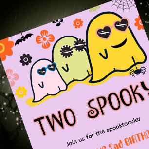 invitations d'anniversaire Halloween 2 ans fantôme