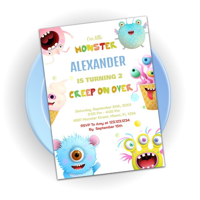 Invitations d'anniversaire Monster (Monster Birthday Invitations)