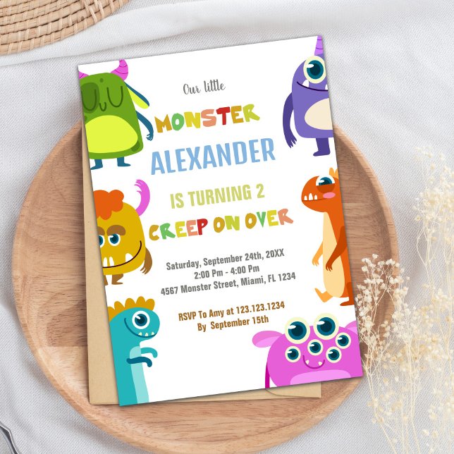 Invitations d'anniversaire Monster (Monster Birthday Invitations)