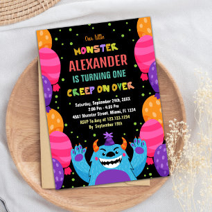Invitations d'anniversaire Monster Ballons de coul