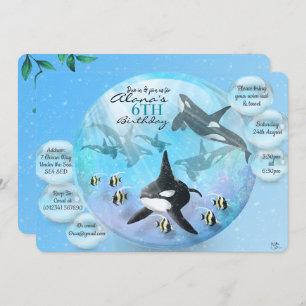 Invitations d'Anniversaire Orca Snow Globe