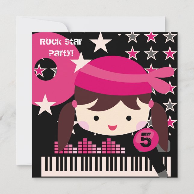 Invitations d'anniversaire personnalisées Brunette (Devant)