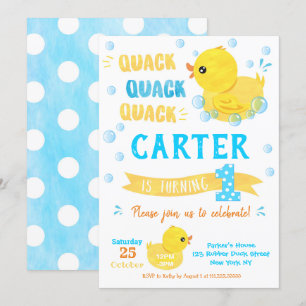 Invitations d'anniversaire pour le canard en caout