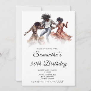 Invitations d'anniversaire pour une femme afro-amé