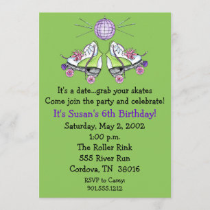 Invitations d'anniversaire Roller Skate