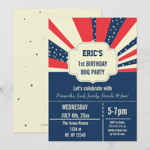Invitations d'anniversaire vintage Retro