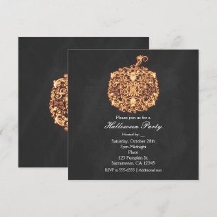 Invitations d'automne du Citrouille Filigree Orang