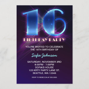 invitations de 16 ans exceptionnelles
