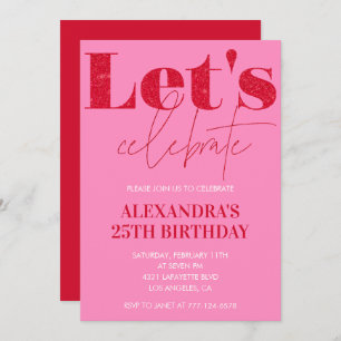 Invitations de 25e anniversaire Audacieux Typograp
