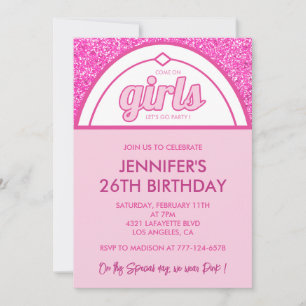 Invitations de 26e anniversaire rose Parties scint