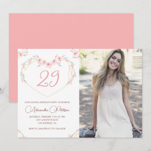 Invitations de 29e anniversaire Boho Floral Photo