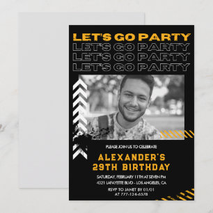 Invitations de 29e anniversaire Hommes Photo Spray
