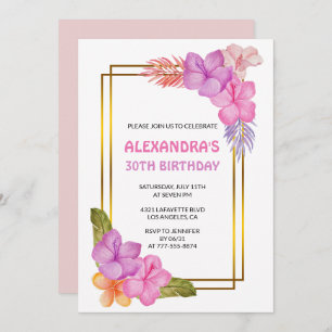 Invitations de 30e anniversaire Fête tropicale