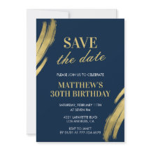 Invitations de 30e anniversaire Hommes Sauvez la d