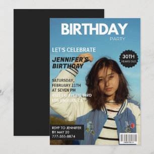 Invitations de 30e anniversaire Magazine Couvertur
