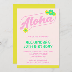 Invitations de 30e anniversaire Tropical Aloha Pin
