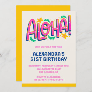 Invitations de 31e anniversaire Tropical Aloha Haw