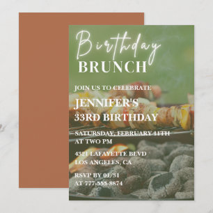 Invitations de 33e anniversaire Jardin barbecue br