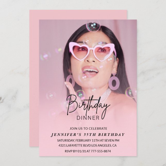 Invitations de 35e anniversaire Anniversaire Dîner (Devant / Derrière)