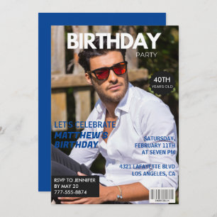 Invitations de 40e anniversaire Men Him Magazine C