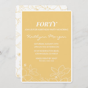 Invitations de 40e anniversaire moderne Brunch Jau