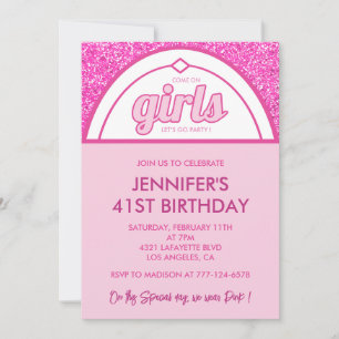 Invitations de 41e anniversaire rose Parties scint
